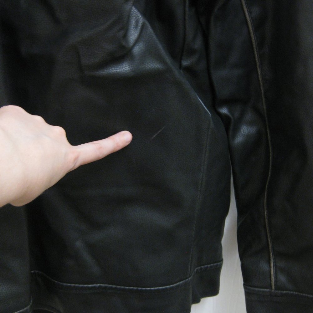 EUC black Arizona faux leather jacket M medium - Picture 4 of 6